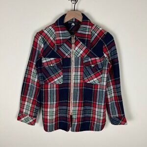 Vintage 70s Pirate's Cove Wool Blend Full Zip Plaid Flannel Jacket Women's Small